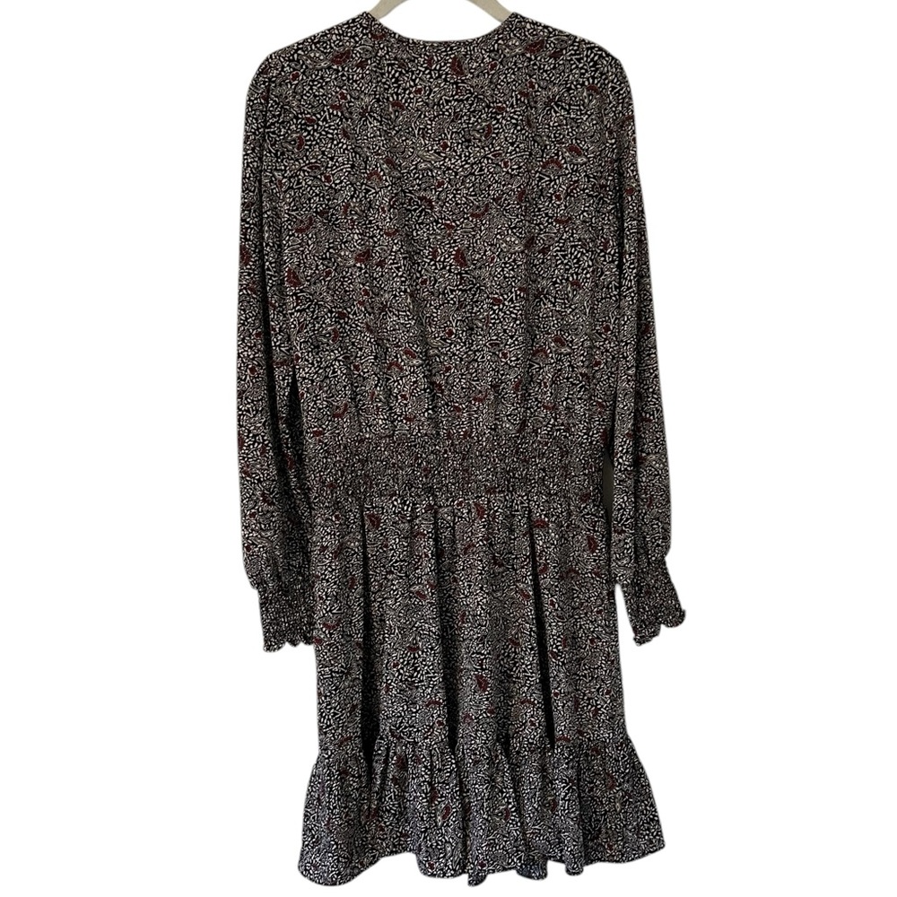 NEW Black Michael Kors Long Sleeve Dress Floral Style Designer MK Women’s Large! - Picture 2 of 4
